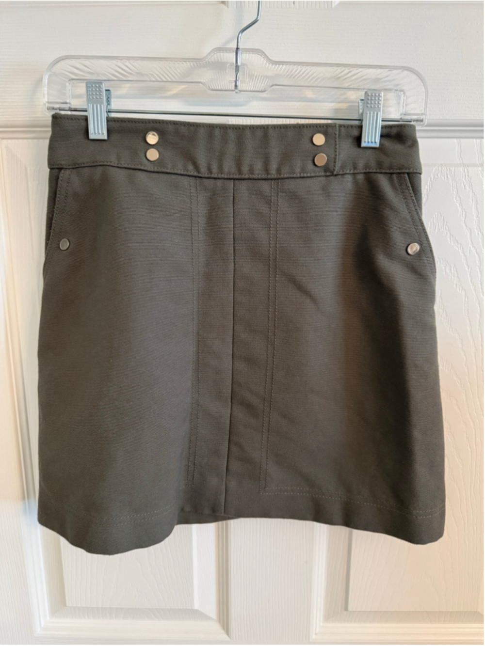 H&M Olive Green Utility Canvas Mini Skirt Size 4